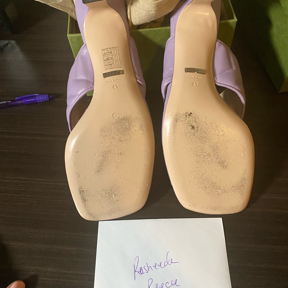 Gucci Women's Purple Slide Sandals - Picture 4 of 5